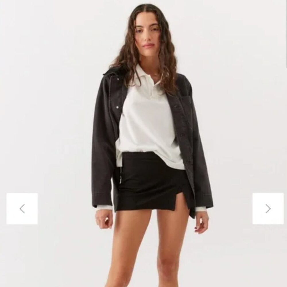 UO Grace Knit Micro Mini Skort Black